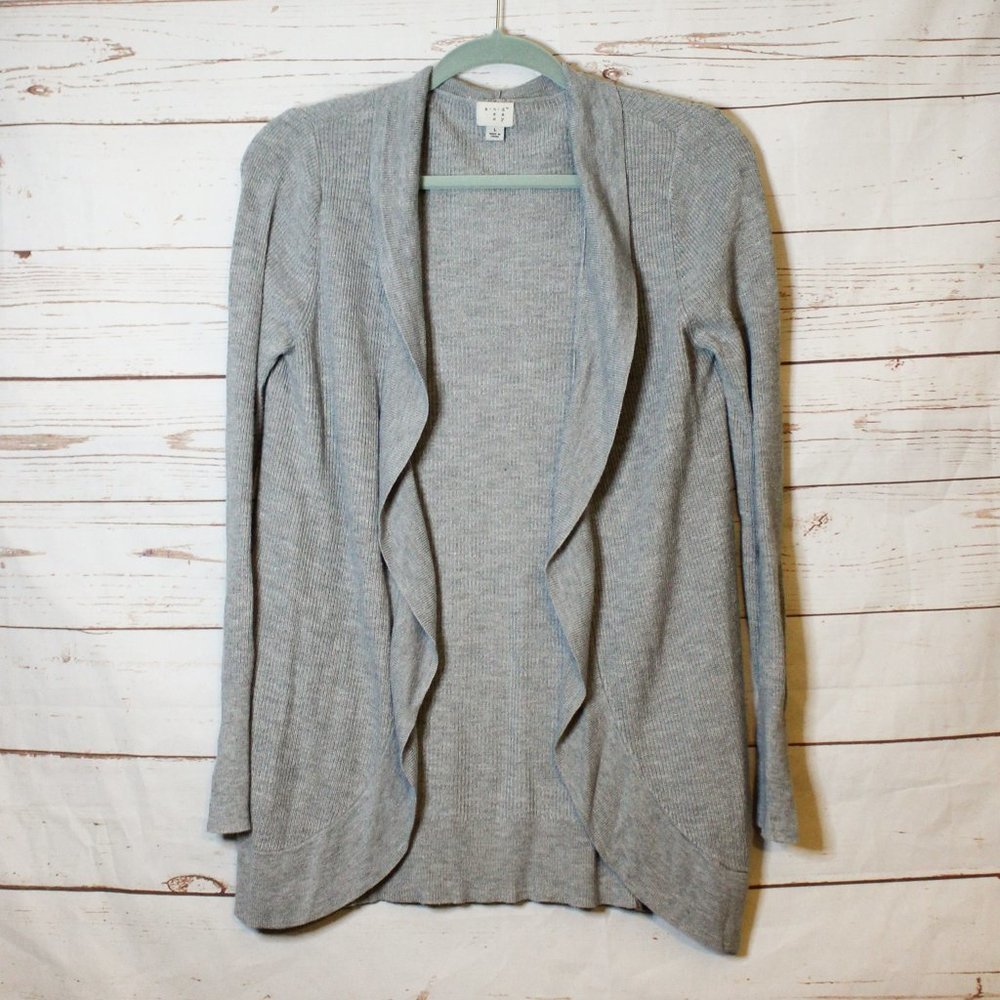A New Day Gray Ribbed Long Cardigan Large